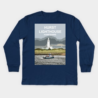 Hurst Lighthouse, Hampshire, New Forest England uk Kids Long Sleeve T-Shirt